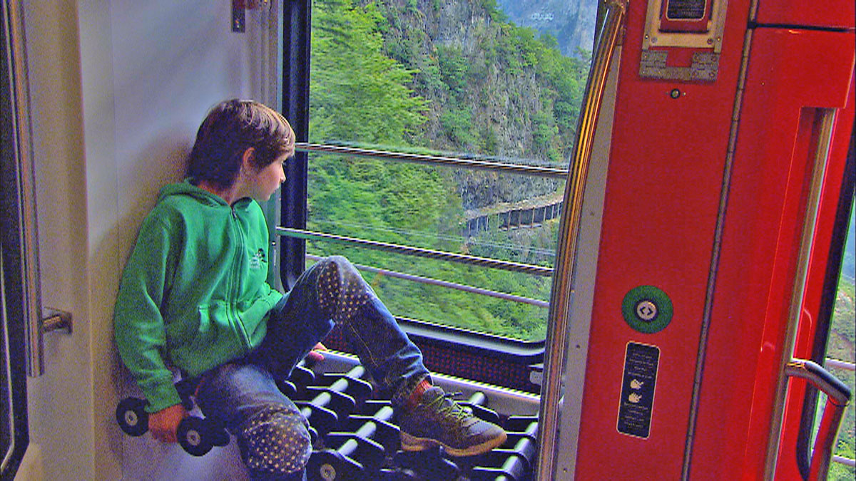 Boy passenger on Mt. Blanc Train