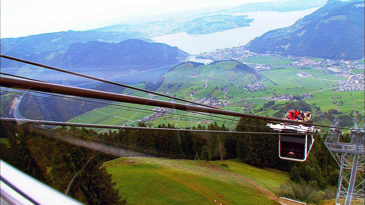 Stanserhorn and Cabrio view with cable car